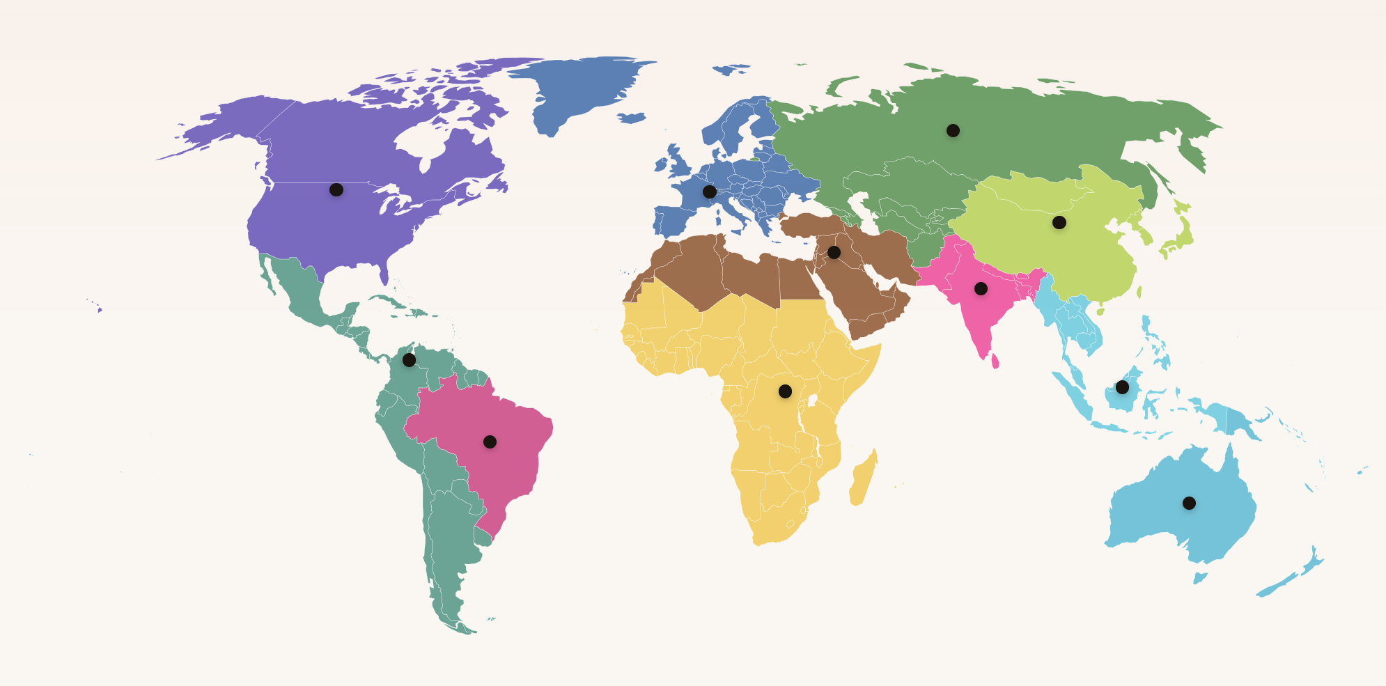 NXT Move global regions map